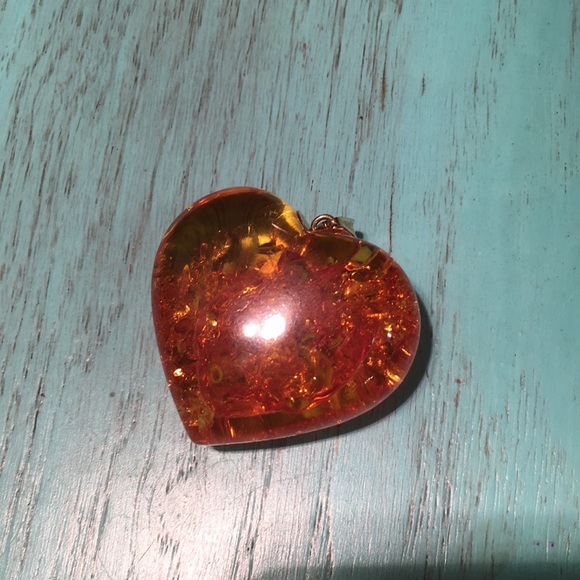 Amber Heart Pendant